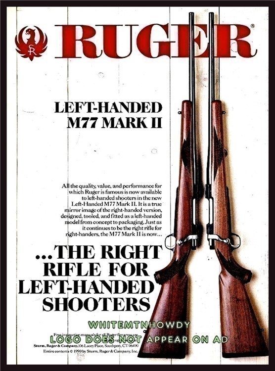 1992 RUGER M77 Mark II Left/Right Hand Rifle PRINT AD-img-0