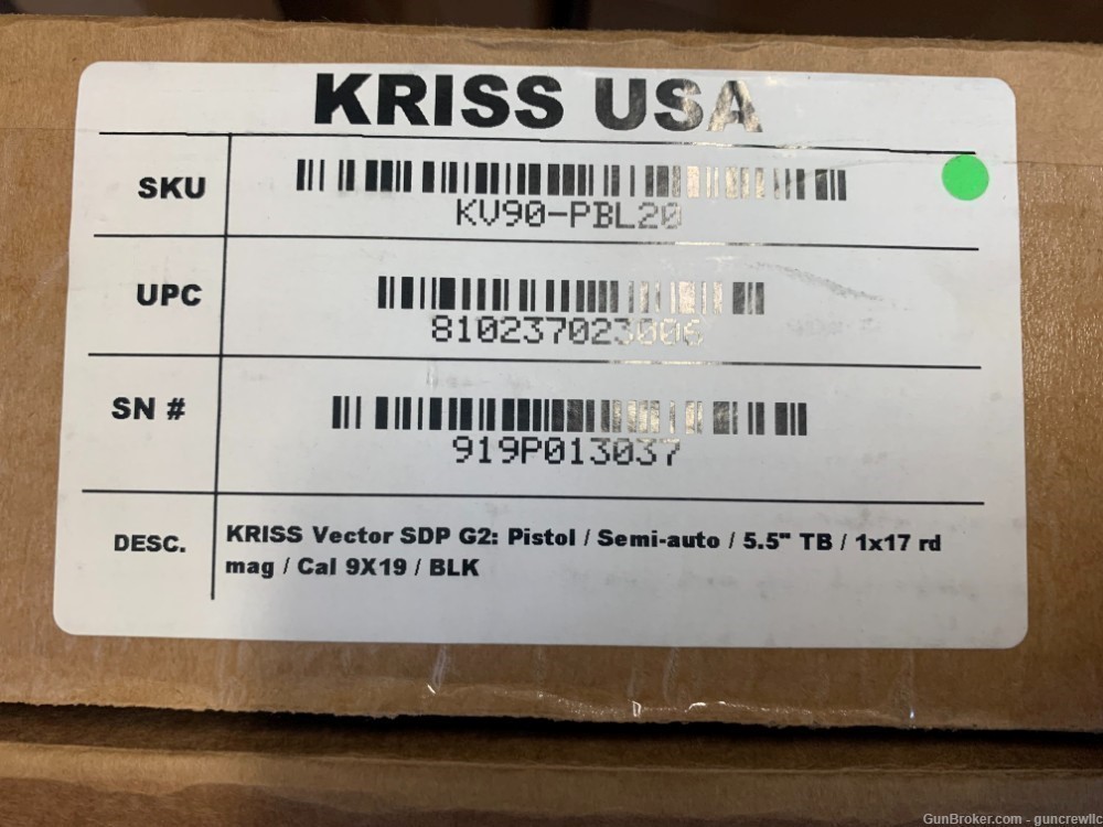 Kriss USA Vector SDP G2 Gen2 9mm BLK KV90-PBL20 5.5" Threaded LAYAWAY  -img-15