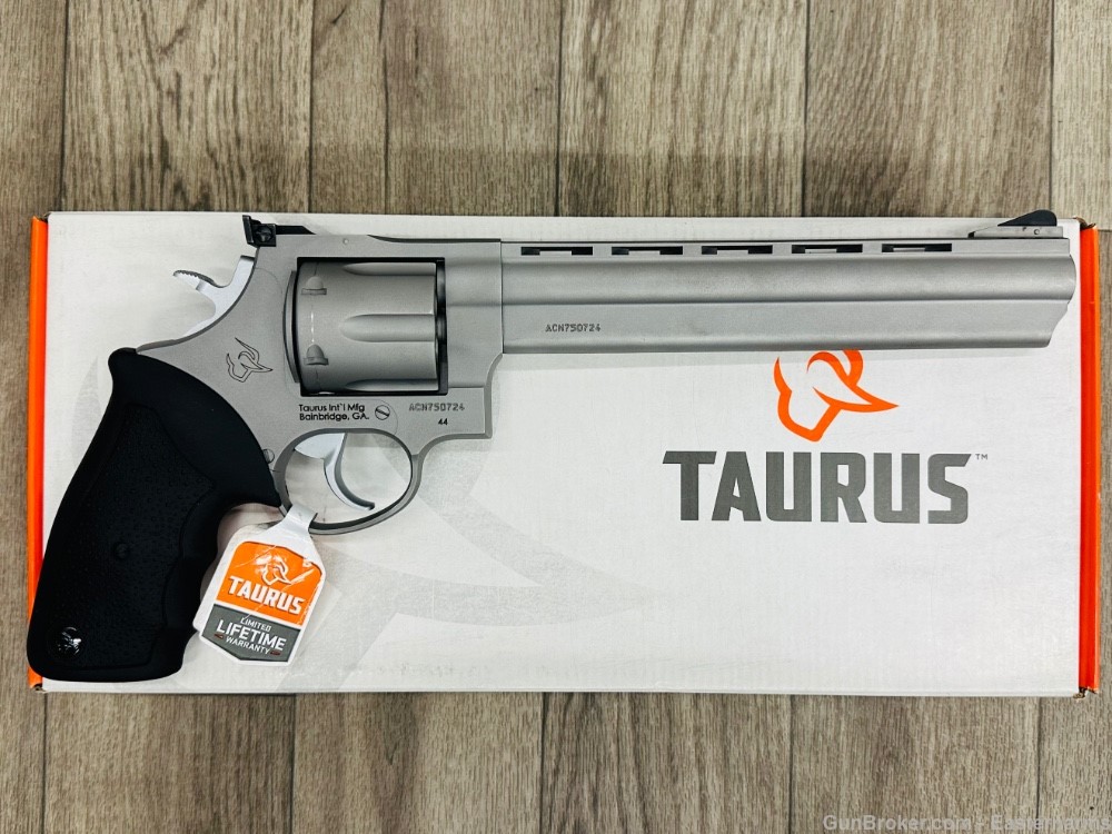 Taurus Model 44 in .44 Magnum 8 3/8" ported barrel, Stainless NEW IN BOX   -img-0