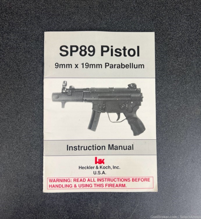 H&K SP89 Factory Owners Manual original - 1993 Edition-img-0