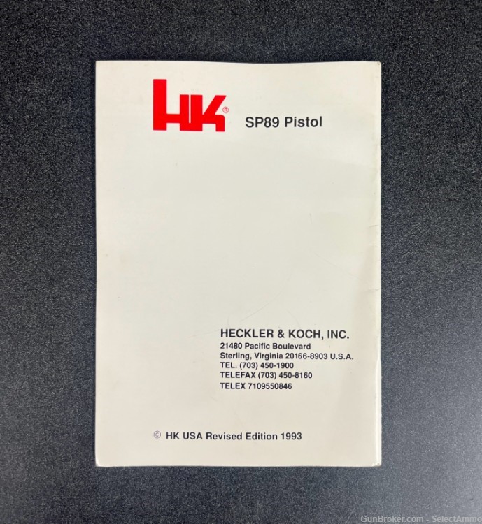 H&K SP89 Factory Owners Manual original - 1993 Edition-img-1