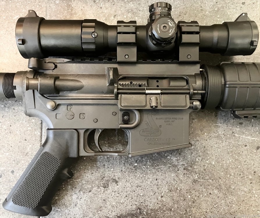 Bushmaster Carbon-15 .223 REM/5.56mm 16” + 6 Mags, Scope & Red Dot -img-10