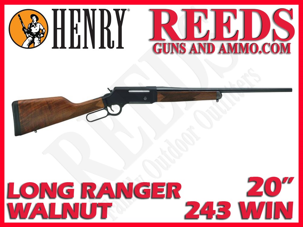 Henry Long Ranger Lever Action Walnut Black 243 Win 20in H014-243-img-0
