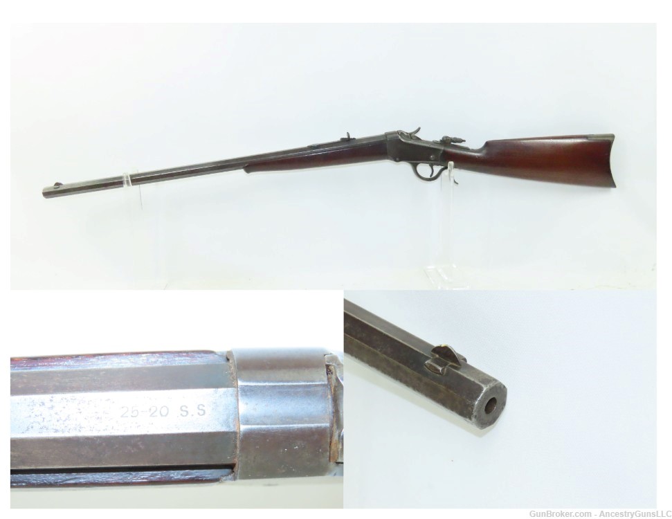 Antique WINCHESTER Model 1885 LOW WALL Single Shot Rifle .25-20 Single Shot-img-0