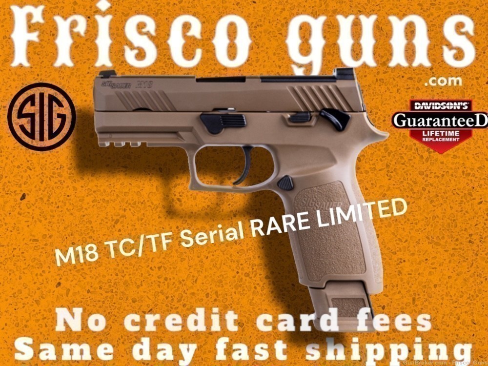 RARE Single Screw SIG P320 M18 TC TF MILITARY SURPLUS 9mm 3.9 2x21 1x17-img-0