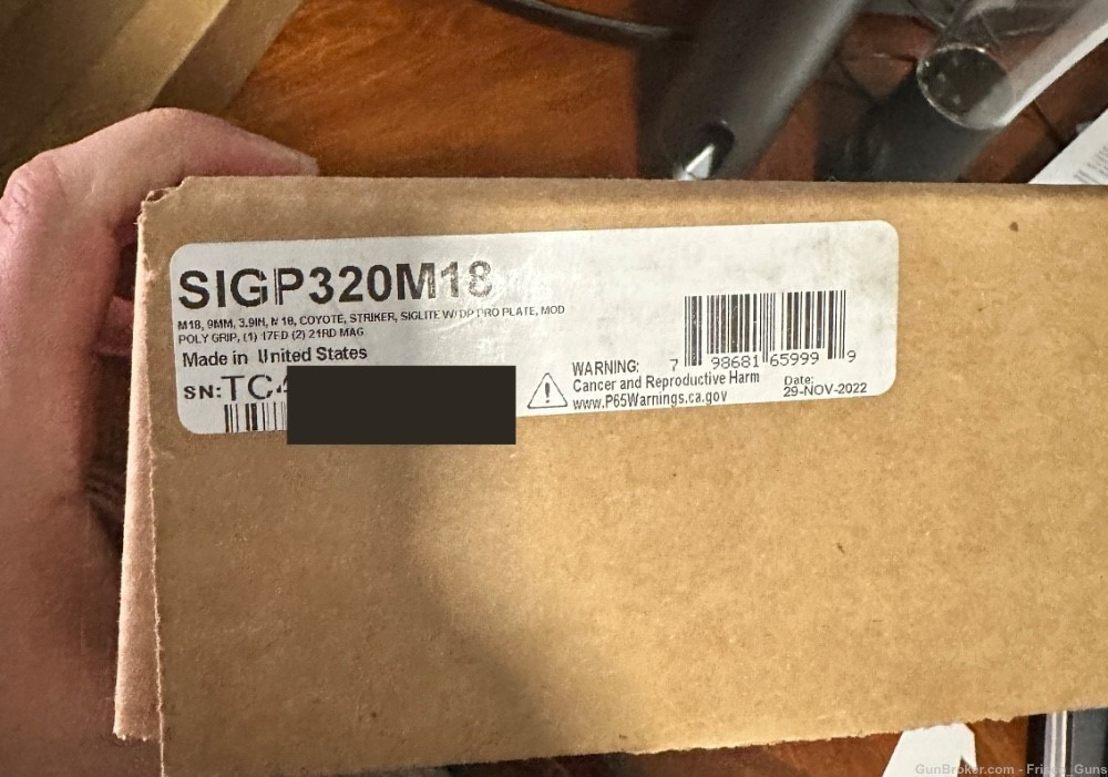 RARE Single Screw SIG P320 M18 TC TF MILITARY SURPLUS 9mm 3.9 2x21 1x17-img-2