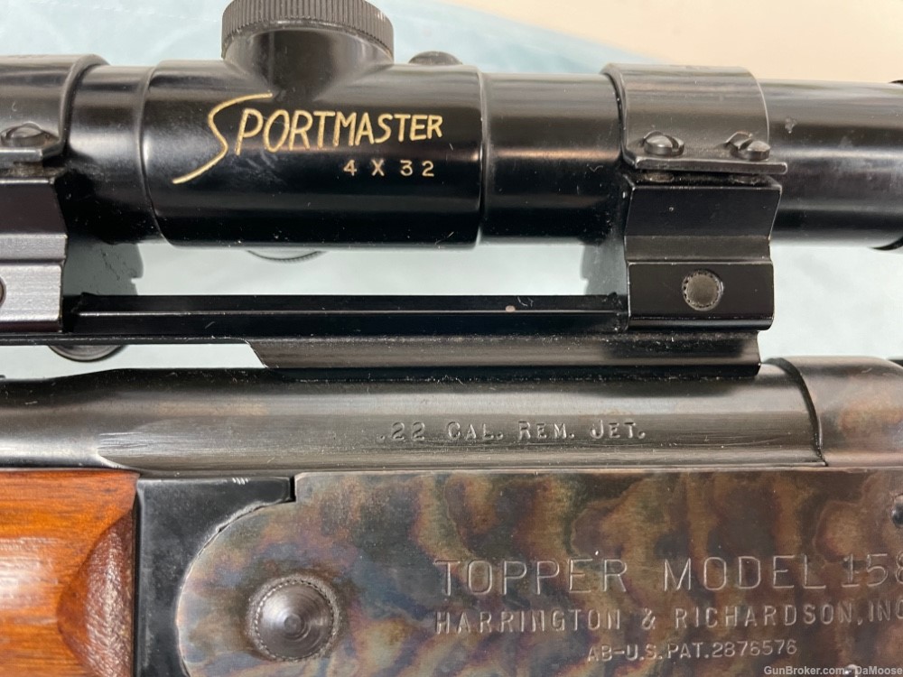 Vintage H&R Topper 158 Single Shot .22 Remington Jet + Scope RARE!  (ks) -img-9