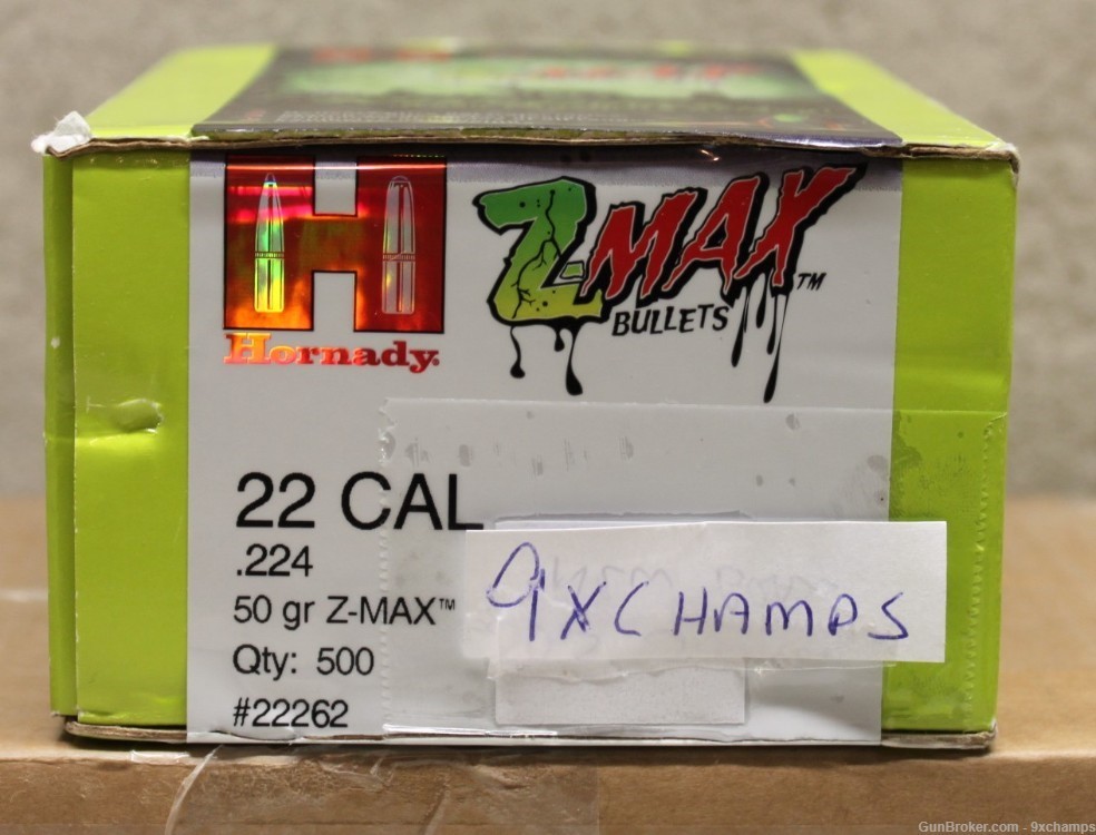 Hornady Z-Max Bullets 22 Cal .224 50 Grain 500 Count #22262-img-0