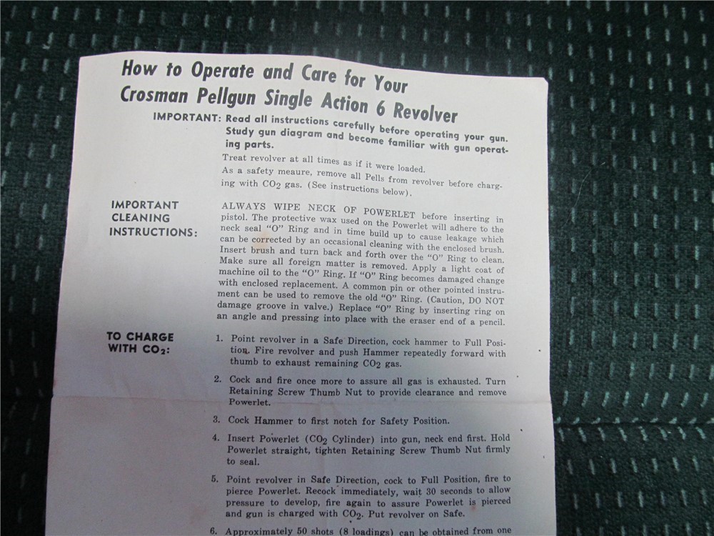 Crosman Single Action 6 Owner's Manual-img-2