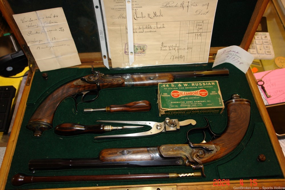 Rare Gastinne-Renette Dueling Pistols 44 Russian Pristine condition  -img-0