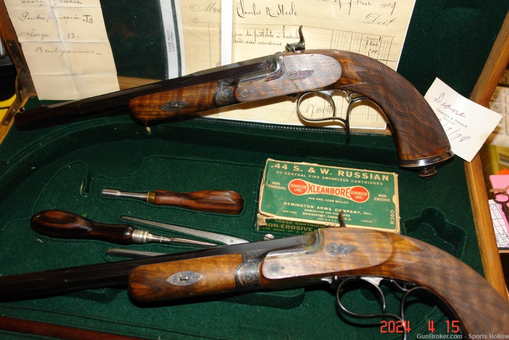 Rare Gastinne-Renette Dueling Pistols 44 Russian Pristine condition  -img-3