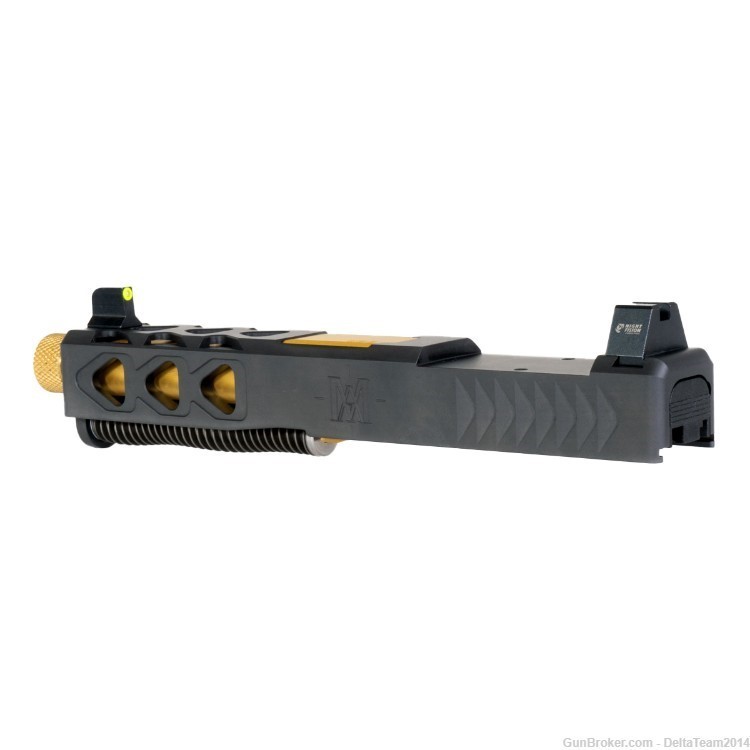 Complete RMR Slide for Glock 19 - PVD Gold Barrel - Black DLC Slide-img-3