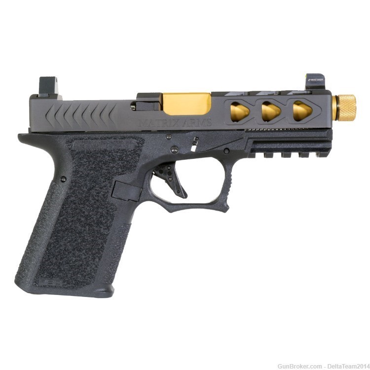 Complete RMR Slide for Glock 19 - PVD Gold Barrel - Black DLC Slide-img-5