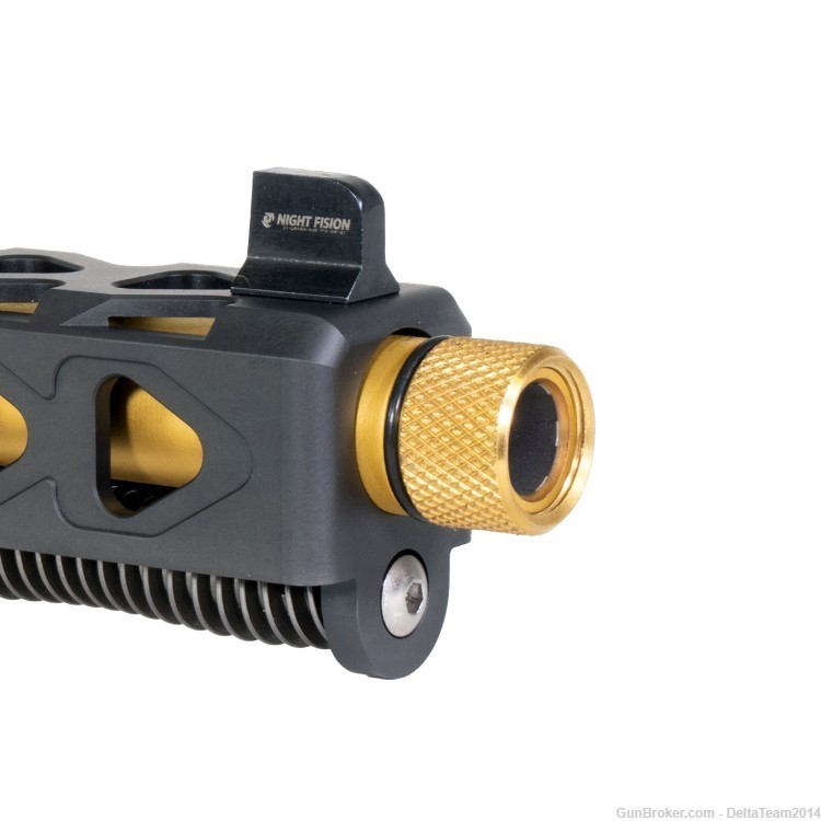 Complete RMR Slide for Glock 19 - PVD Gold Barrel - Black DLC Slide-img-4