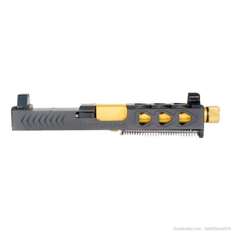 Complete RMR Slide for Glock 19 - PVD Gold Barrel - Black DLC Slide-img-1
