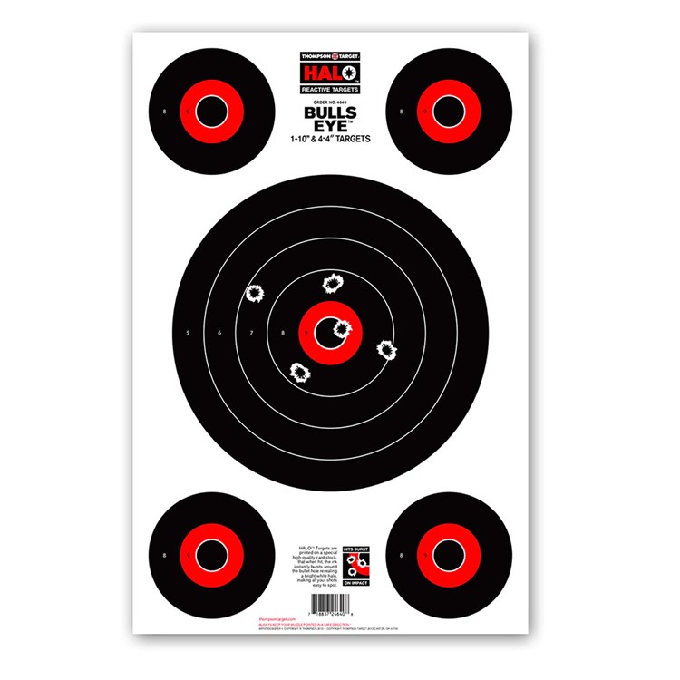 Thompson Target Halo Bullseye 1-10 and 4-4 Targets 5 Pack -img-0