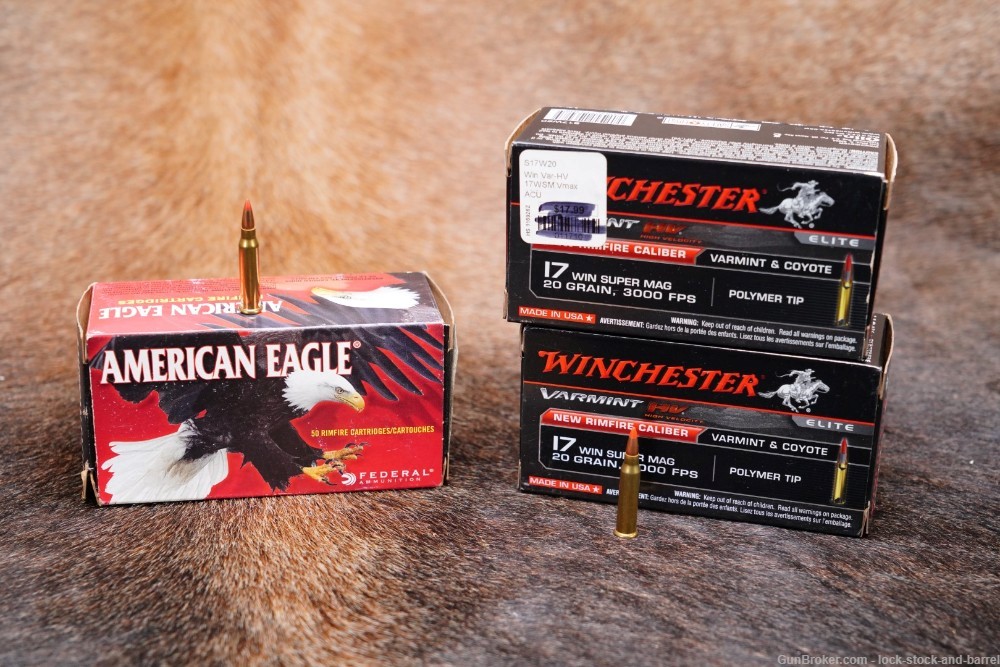 150x .17 Win. Super mag Ammunition 20 Grain Poly Tip Win. & American Eagle-img-2