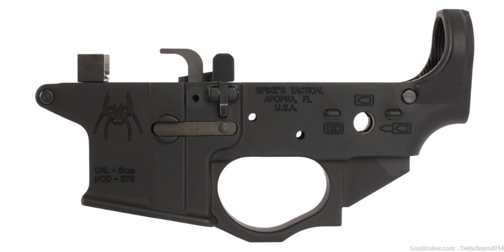 Spike's Tactical Stripped Colt Magazine AR-9 Lower w/Spider Logo 9mm-img-0