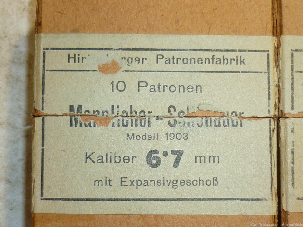 1rd - VERY EARLY 6.7 AMMO - 6.5 Mannlicher Schonauer - 6.5x54 MS-img-3