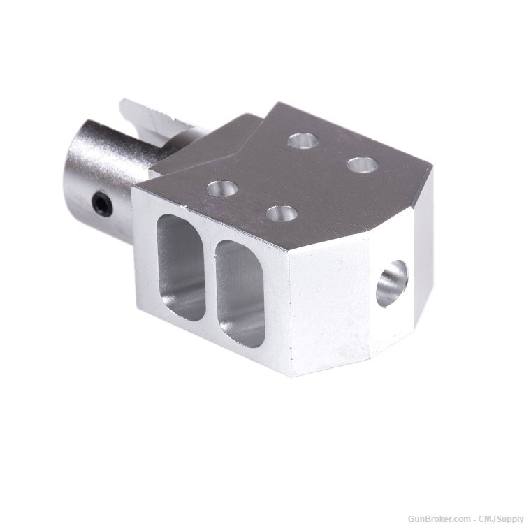 RUGER 10/22 MUZZLE BRAKE SILVER TANKER STYLE-img-0