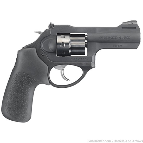 Ruger 5435 LCRx Revolver, 22 LR, 3" Bbl, SA/DA, Matte Black, Rubber Monogri-img-0
