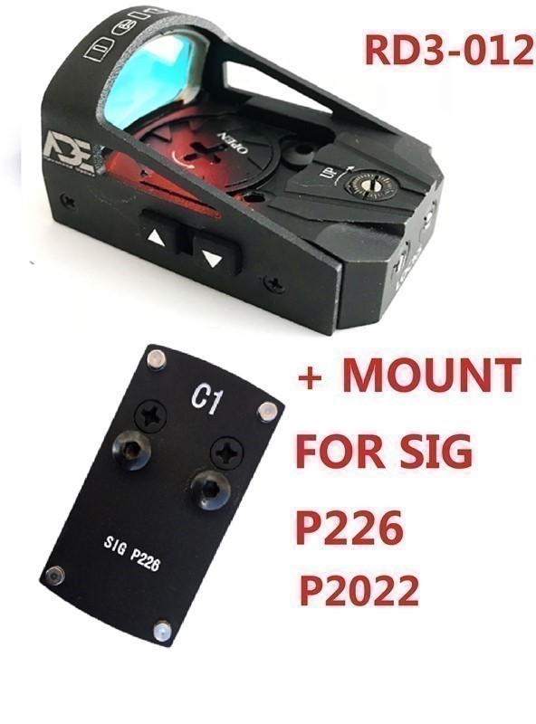 RD3-012 Red Dot Sight + C1 Mounting Plate for Sig-Sauer-P226 P2020 pistol-img-0