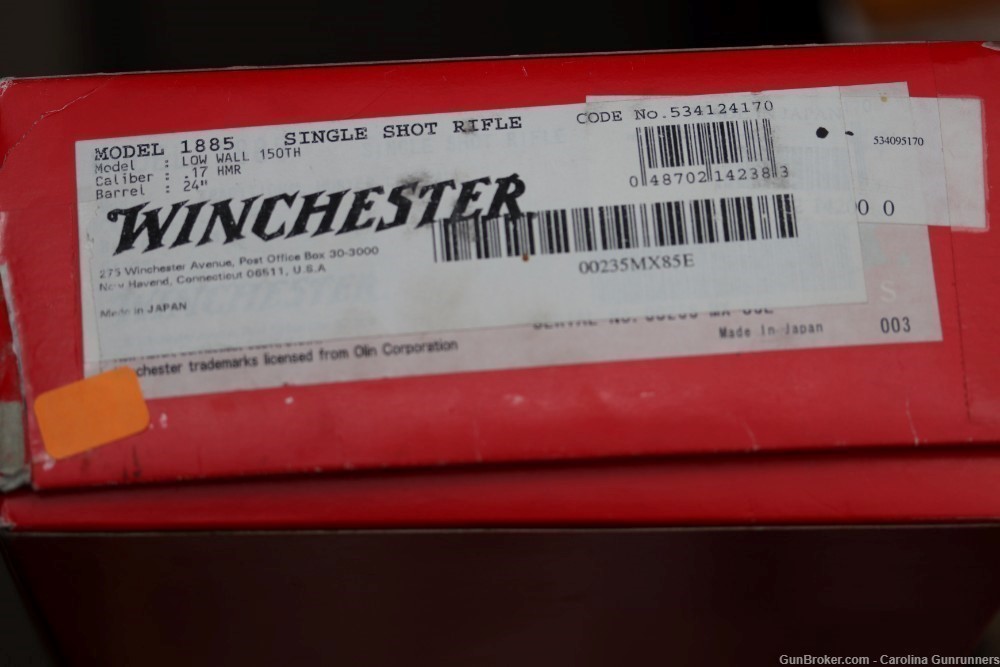 Winchester 1885 High Grade Low Wall .17 HMR John Browning Commemorative -img-19