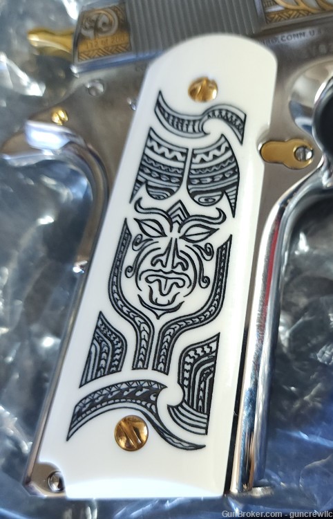 Colt SK Customs THE HAKA SS Stainless 24K Gold Polynesian 38 Super Layaway-img-18