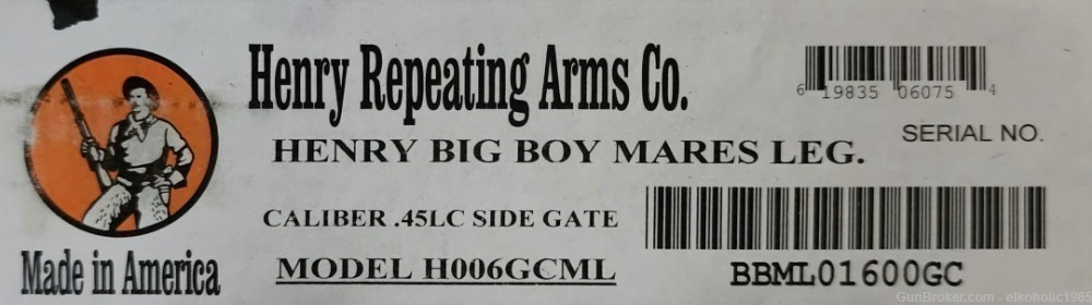 Henry Big Boy Mare's Leg Side Gate Mares 45 Colt 45LC 45 LC H006GCML-img-7