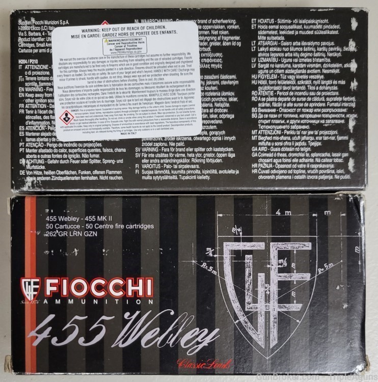 Fiocchi 455 Webley 262gr lead round nose lot of 100rds 455A-img-1