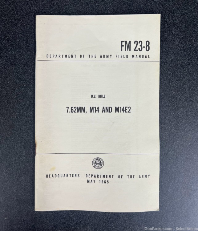 M14 & M14E2 Department of the Army Field Manual FM 23-8 M1A M21-img-0