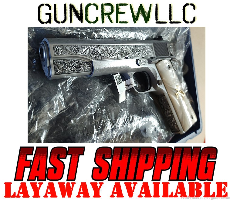 Colt Altamont Engraved 1911 The Regal Grade 3 Stainless  SS 45ACP Layaway-img-0