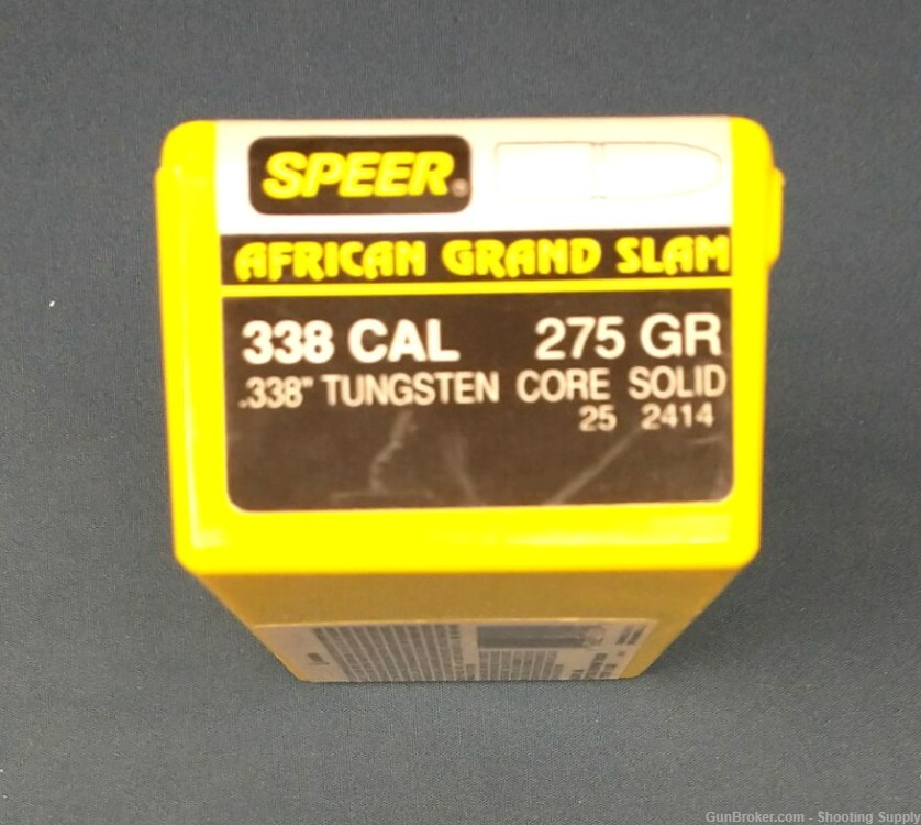 Speer 338 Cal 275 Gr Tungsten Core African Grand Slam Sold 2414-img-0