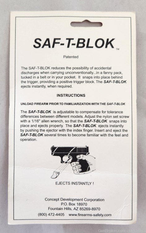 Saf-T-Blok Trigger Block for Glock Pistols after 1998 (Right Hand)-img-1