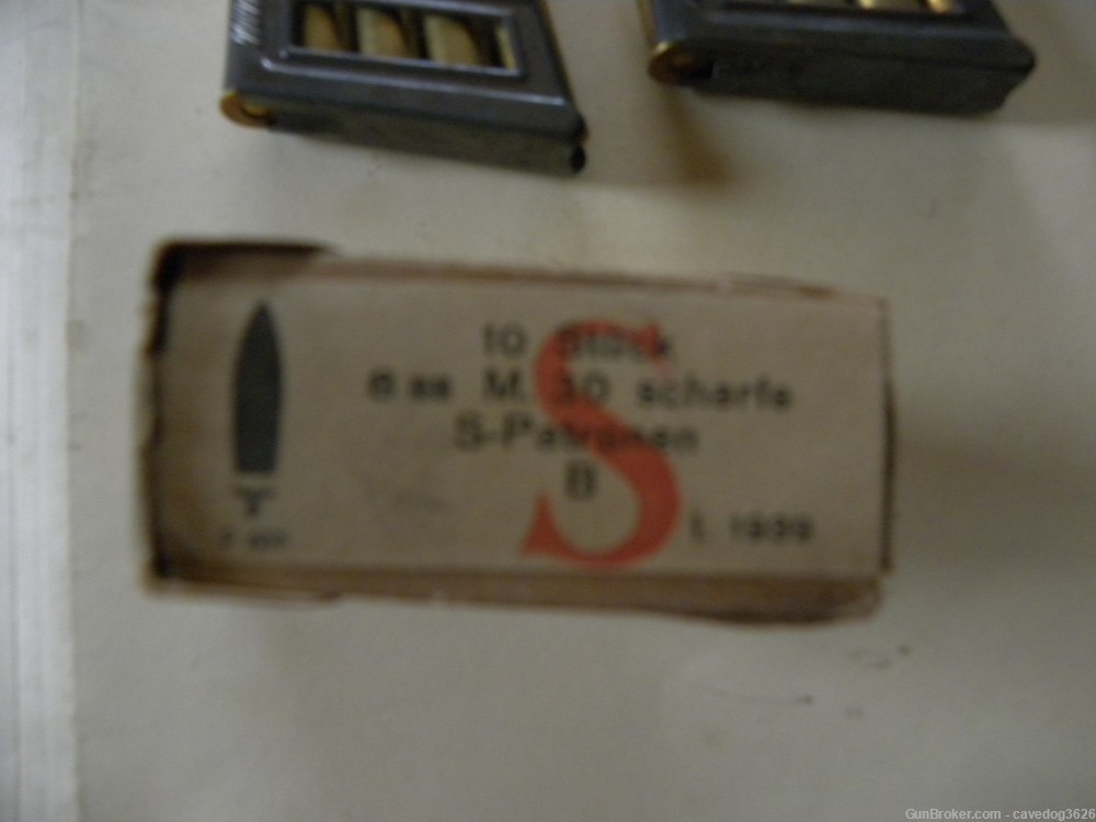 10rd WW2 WWII German Steyr M95 8x56r Ammunition marked, on clips, in box.-img-7