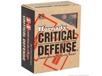Hornady Critical Defense 40 S&W 165 Grain FTX - 20 Round NO CC FEE Flat S&H