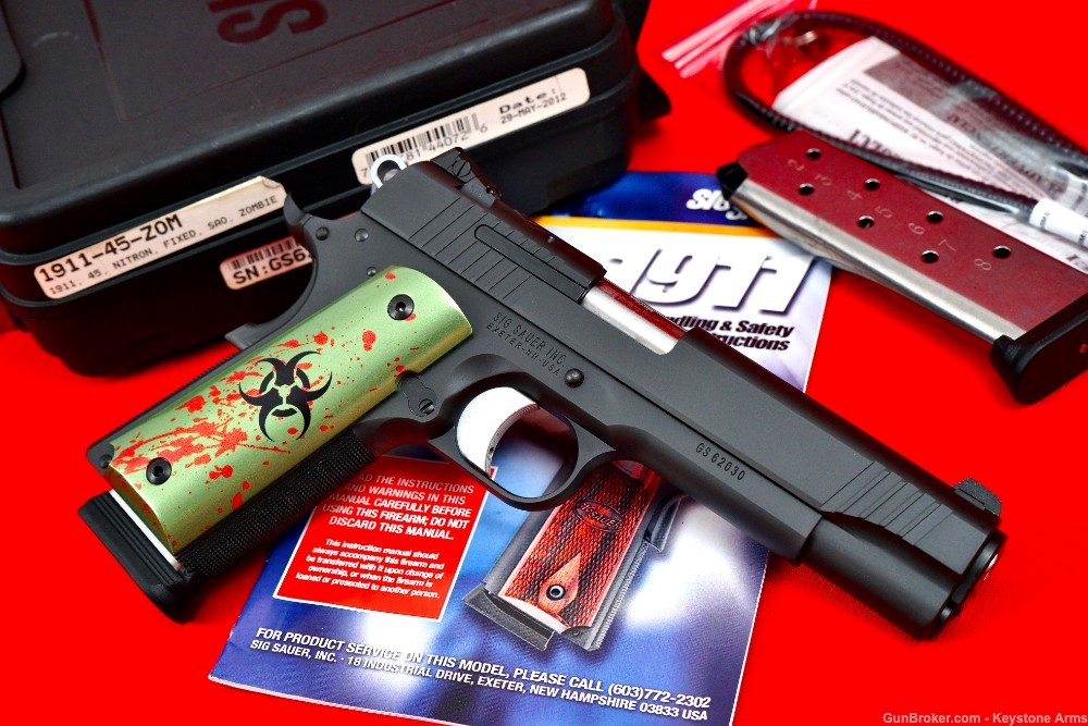 Ultra Rare Sig Sauer 1911 Zombie Limited Edition .45 NIB Collector-img-6