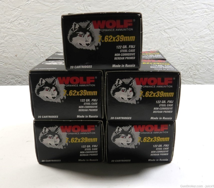 Wolf Performance Ammunition 7.62x39 FMJ Steel Case 122gr 200 Rounds-img-3