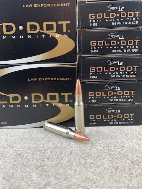 500 Round Case Speer 24458 Gold Dot 308 win 168 gr DUTY RIFLE Ammo-img-0
