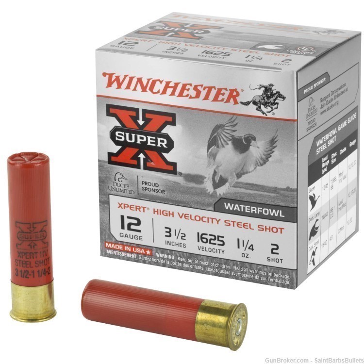 Winchester SuperX HV Waterfowl 12 Gauge 3.5" 1 1/4 oz. #2 Shot - 25 Rounds-img-0