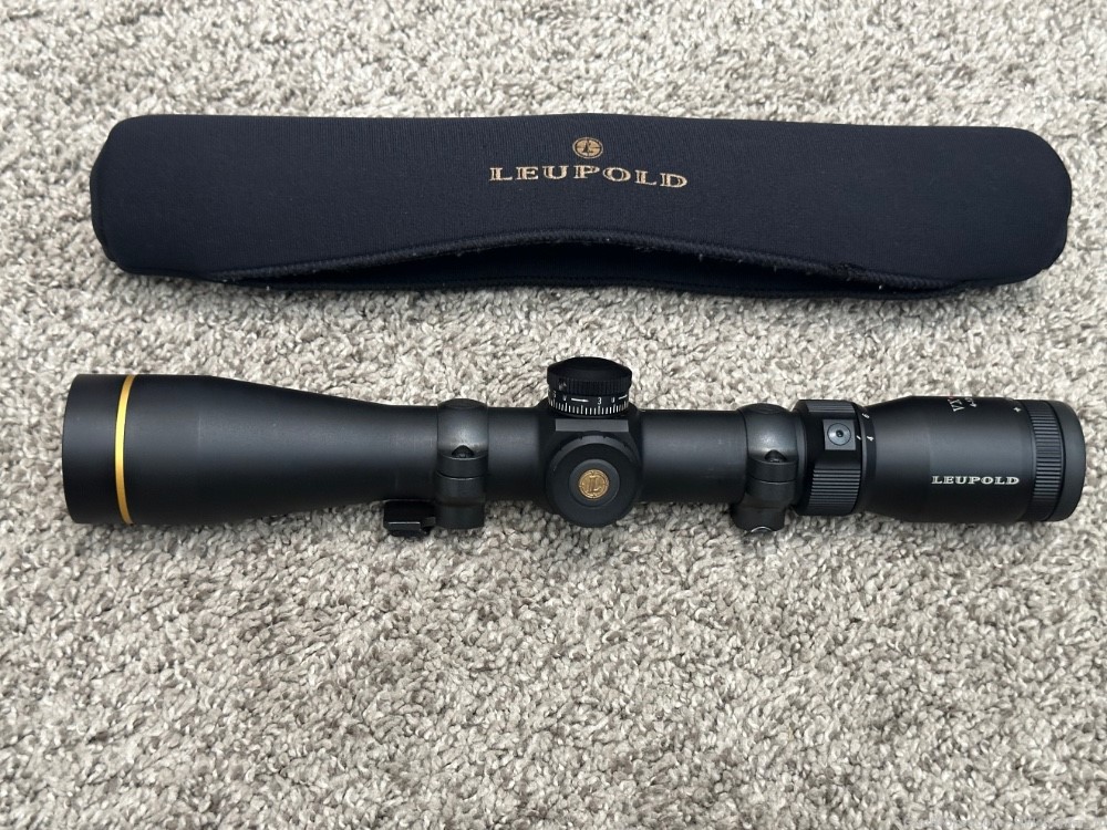 Leupold VX R illuminated firedot 4-12x40mm riflescope hd 30mm W rings -img-0