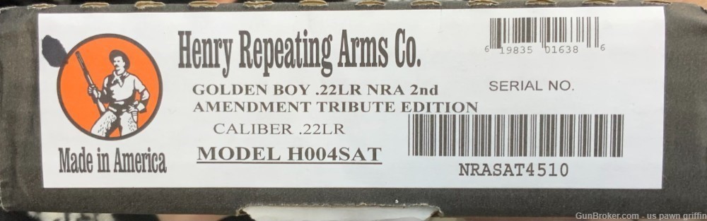 Henry Golden Boy NRA 2A TRIBUTE EDITION 22 LR Lever Action Rifle H004SAT-img-1