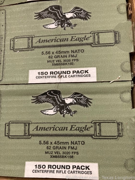 .223 5.56mm NATO Federal American Eagle XM855 62 grain “One” 150 Round Box-img-1