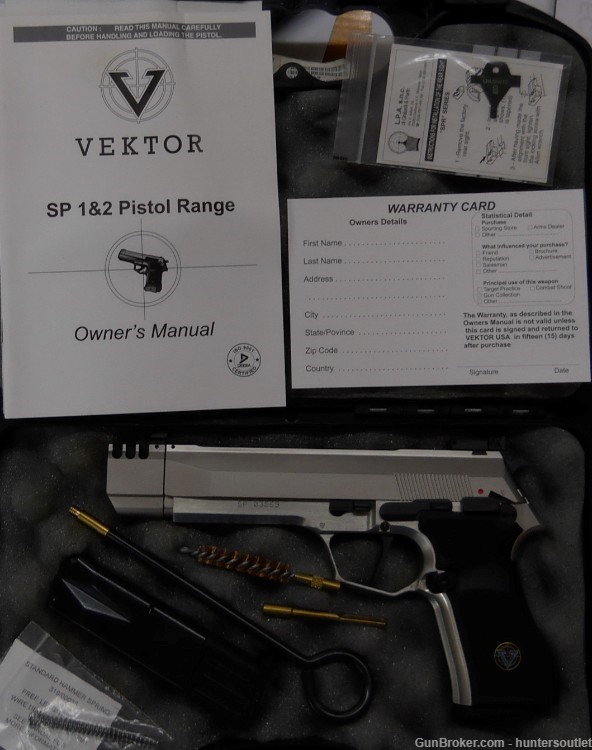 Vektor SP1 Sport Tuned Nickel 9mm Pistol RARE and Unfired in Box-img-0