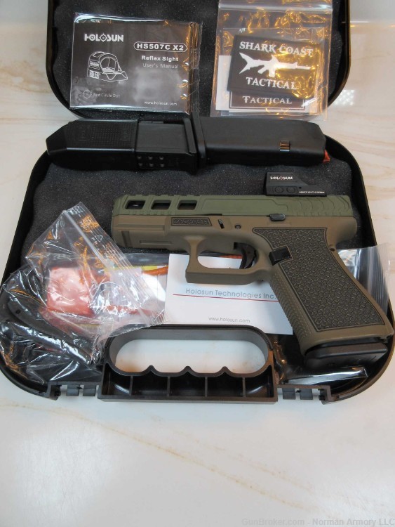 Glock 19 GEN5 9mm Shark Coast Tactical Custom Thrasher Holosun 507CX2 optic-img-0