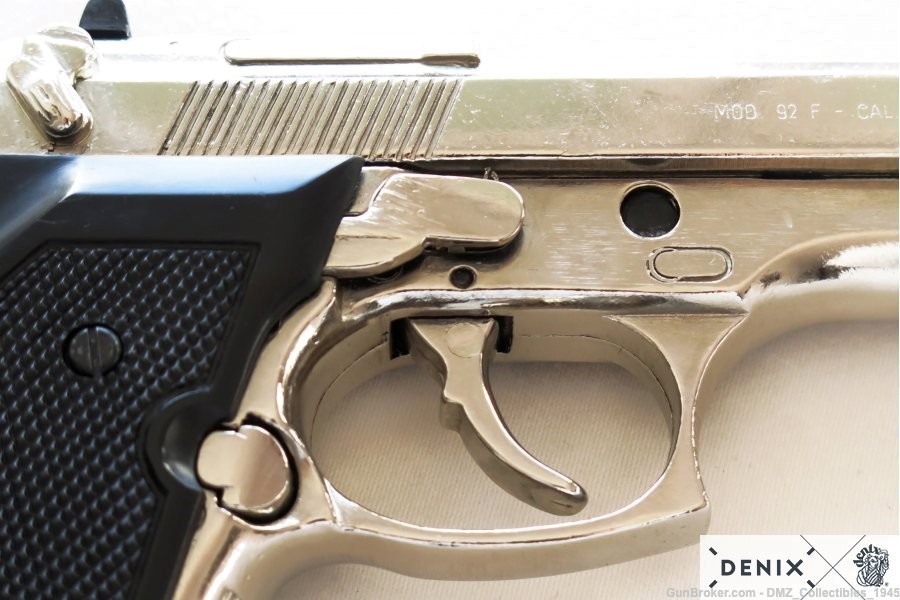 1970s Italian Beretta M92 Non Firing Replica Gun Pistol by Denix of Spain-img-2