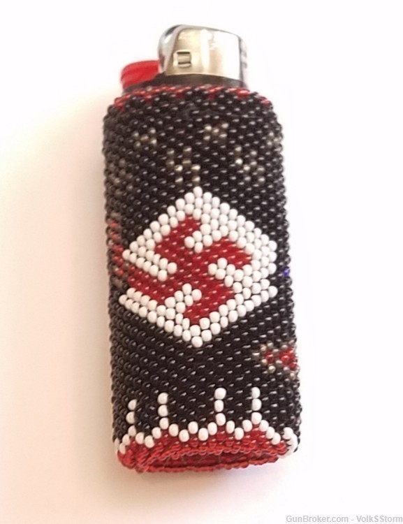 Naz* Swastika Lighter Case German WW2 Beaded-img-0