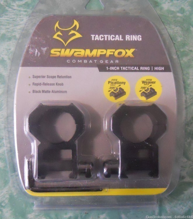 1" TACTICAL RINGS - Swamp Fox 1" rings, high-img-0