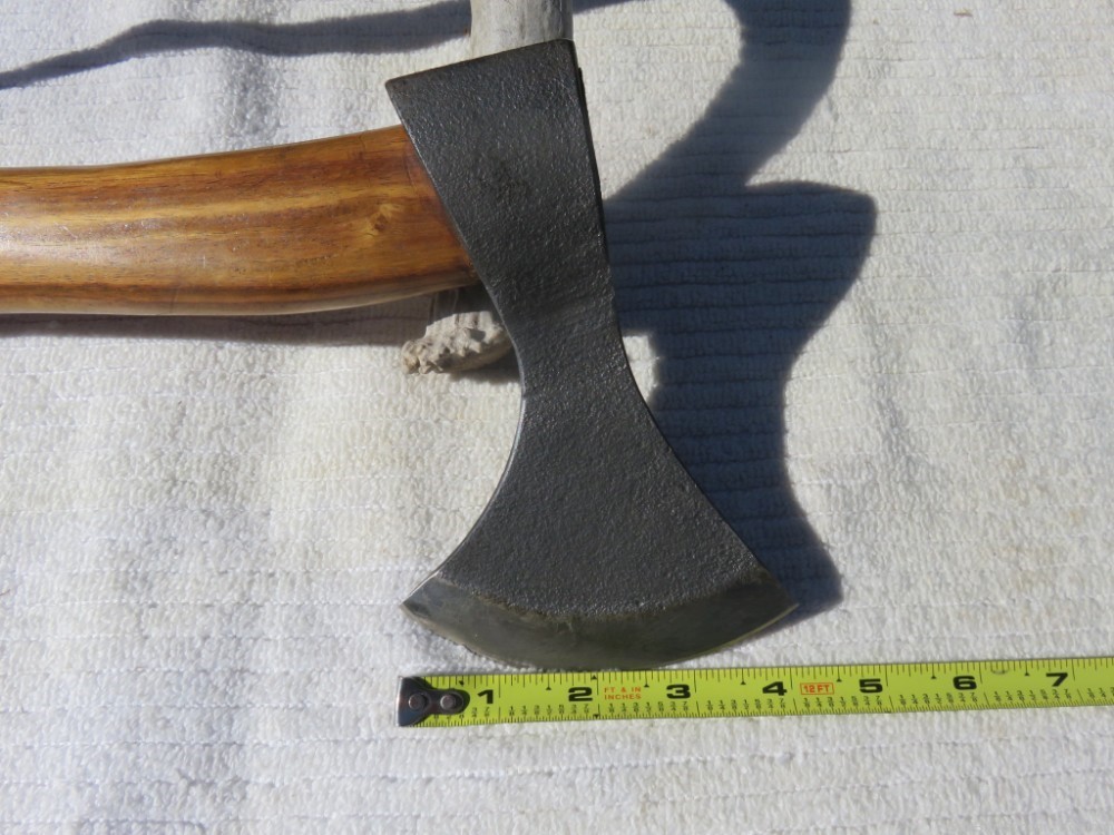 Custom Rail Track Tomahawk Fine Walnut Handle & Leather Sheath+ Stone-img-9