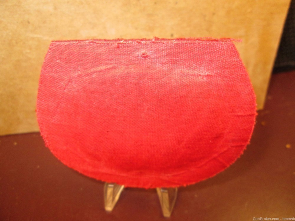 Vintage British or Canadian Red Wool-Bullion Visor Hat Insignia with Crown-img-1